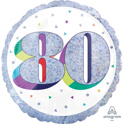 S55 18" Here's To Your Birthday 80 Standard HoloGraphic HX®